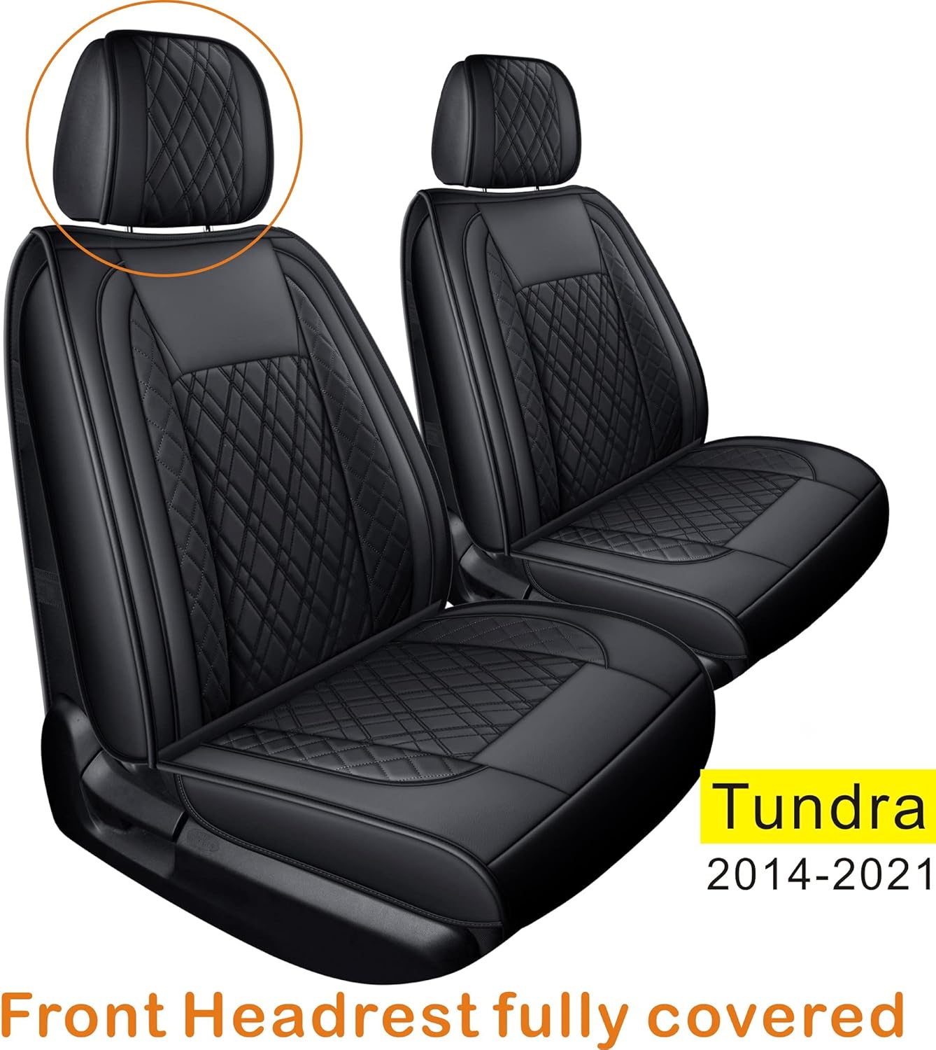 Black Faux Leather Seat Covers Full Set U391