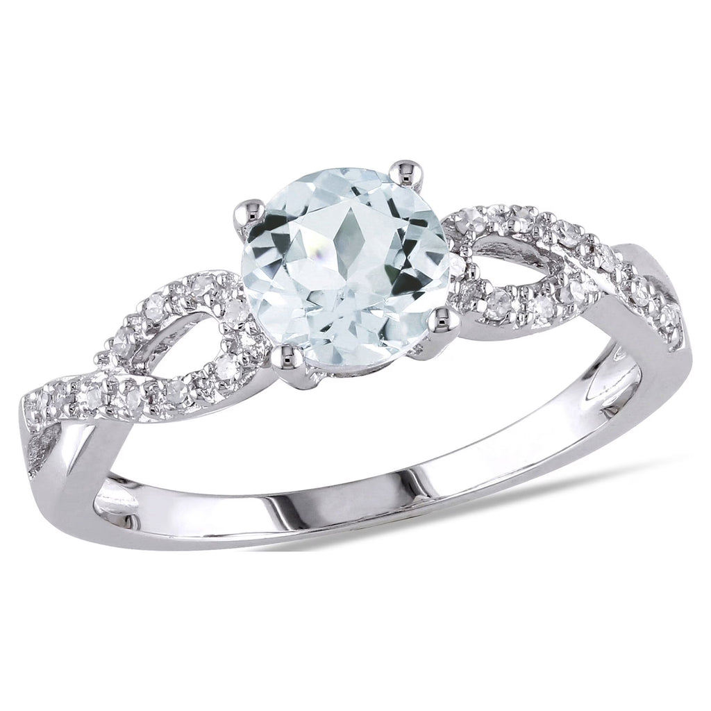 10kt White Gold Aquamarine Diamond Engagement Ring M794386