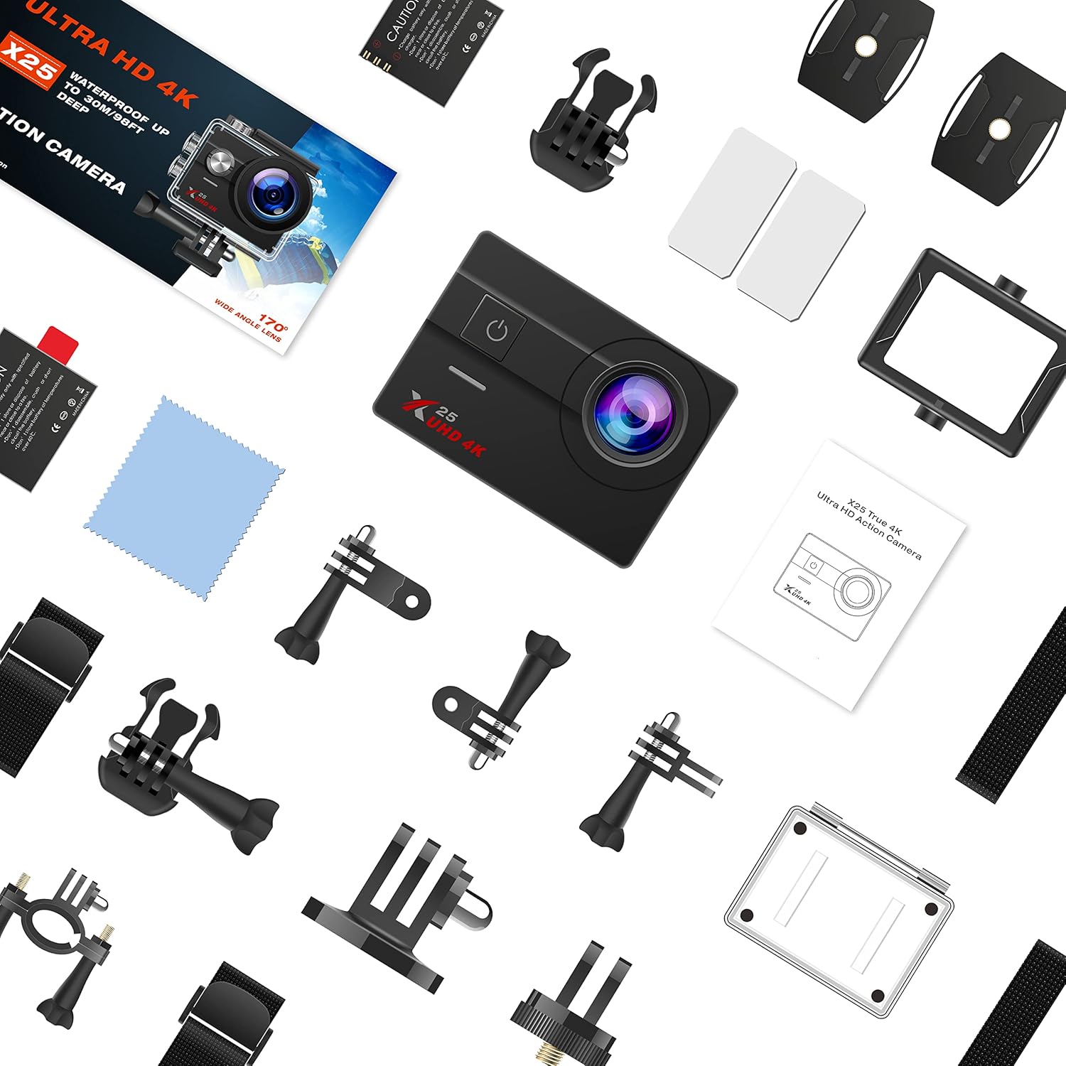 4K Waterproof Action Camera with 2 Batteries R834046
