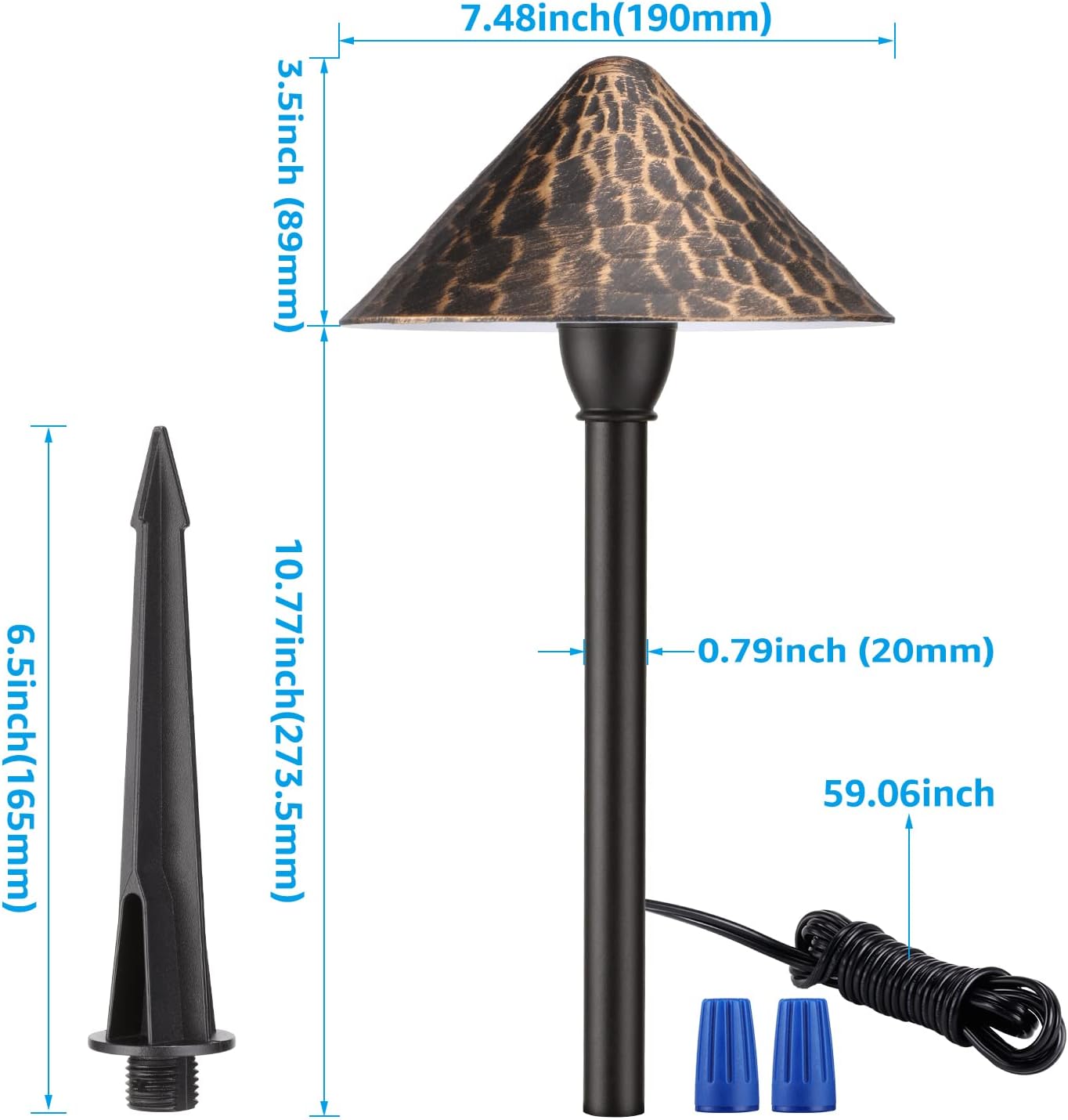 4 Pack Retro Bronze Aluminum LED Pathway Lights I824