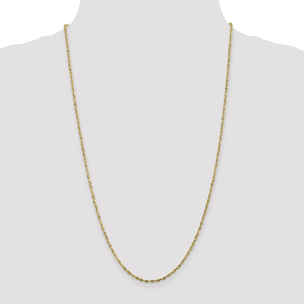 10k Gold 1.8mm Rope Chain Necklace 22 Inch C6155