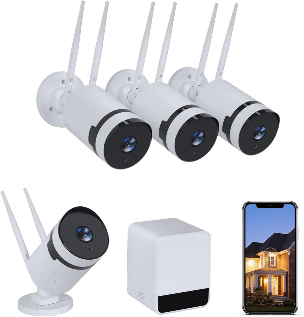 Outdoor Security Camera System with Two Cameras and Base Station A1698