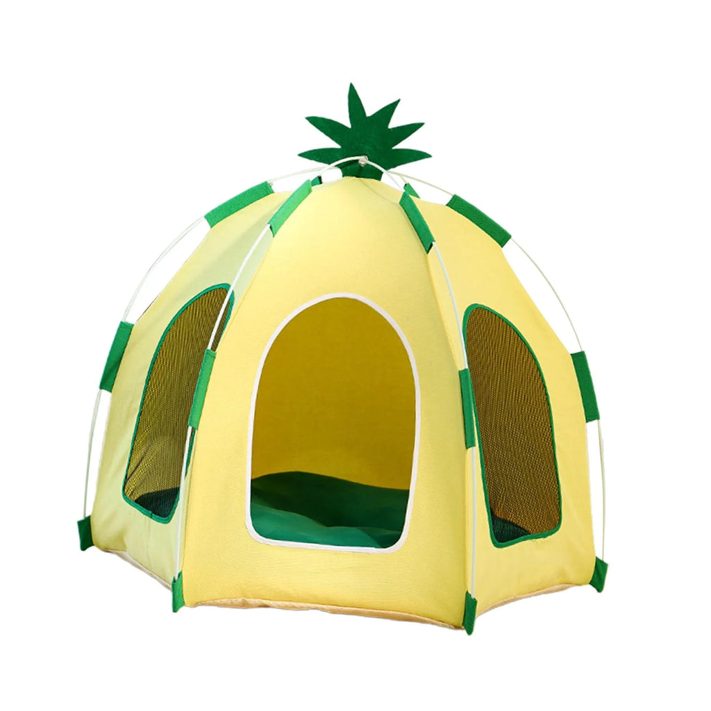Pineapple Cat Dog Tent Hut Portable Pet House J43708
