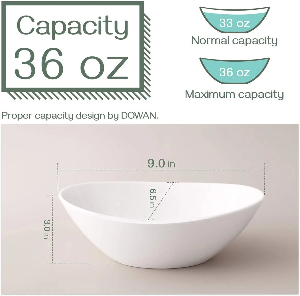 White 36 Ounce Porcelain Serving Bowls, Set of 4 U8052