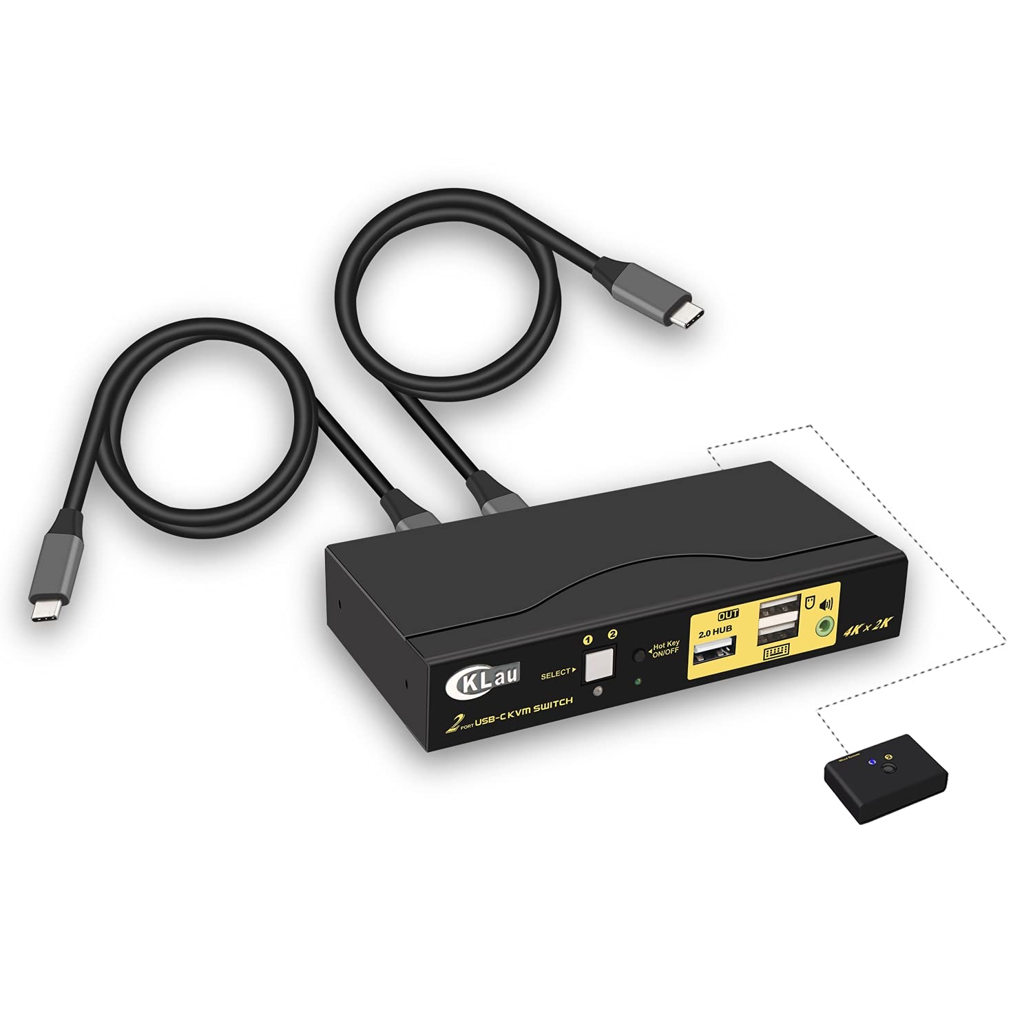4K@60Hz 2 Port USB C KVM Switch Dual Monitor with Audio A3492