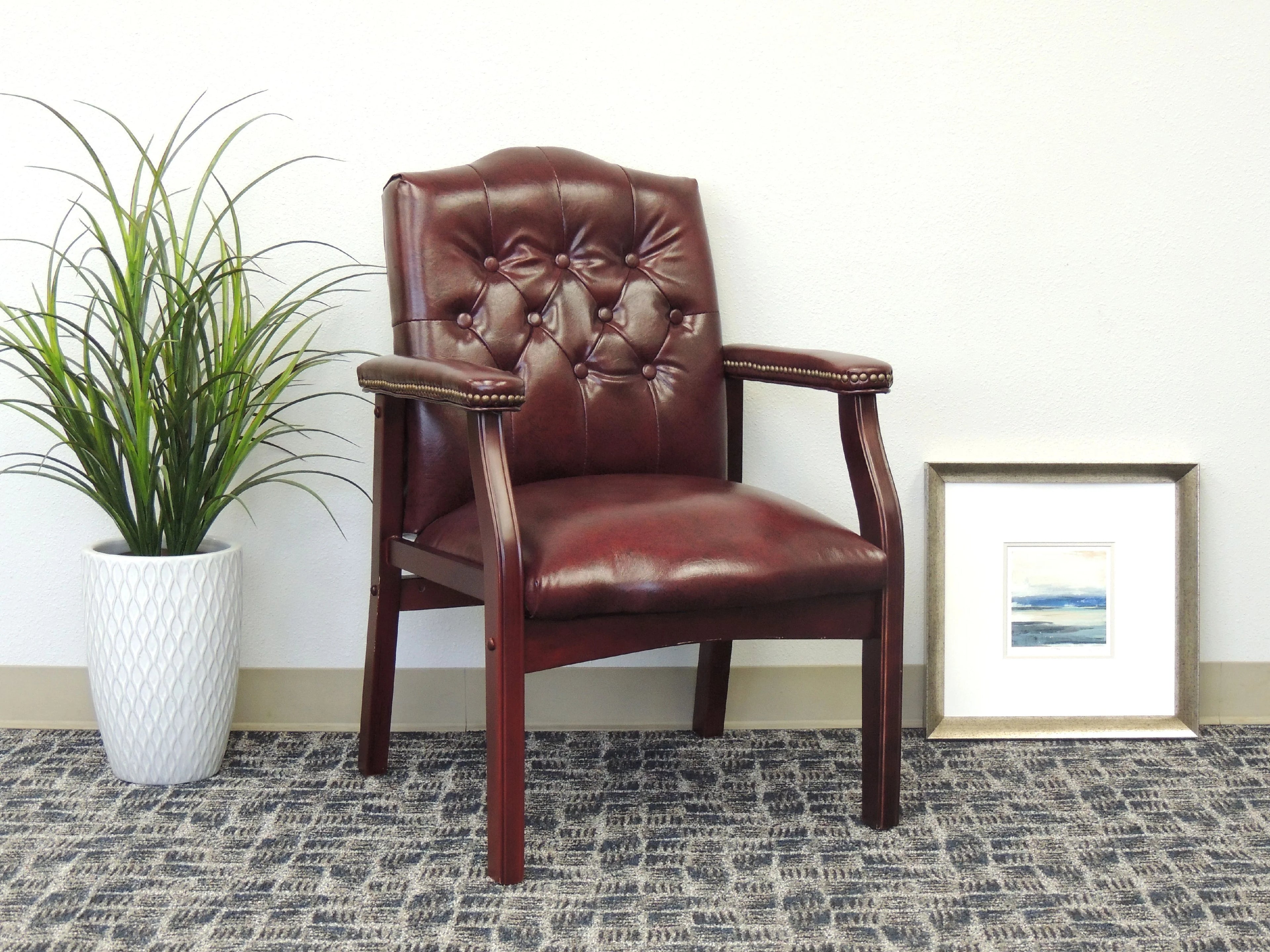 Burgundy Traditional Guest Chair H9965