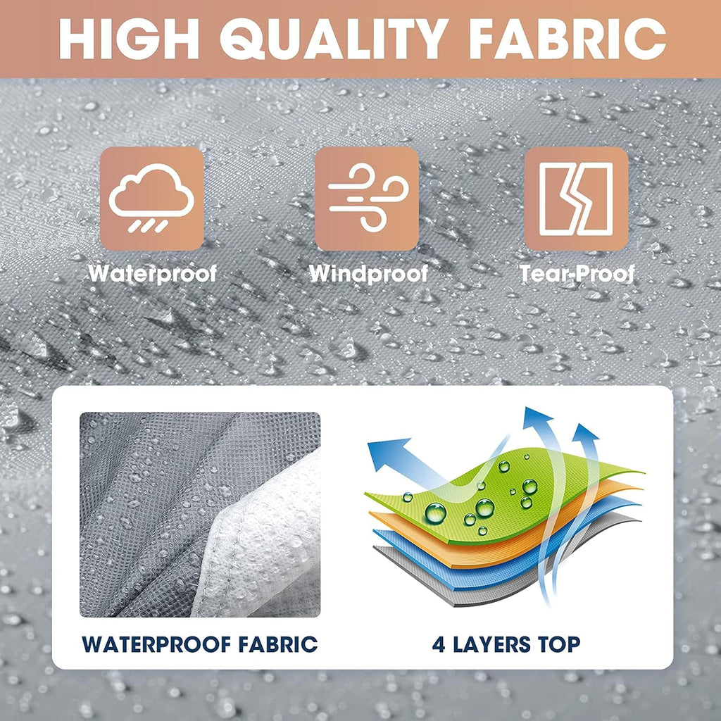 4-Layer Windproof Camper Trailer Cover with Tongue Jack Cover, Tire Covers, Gutter Covers E622588