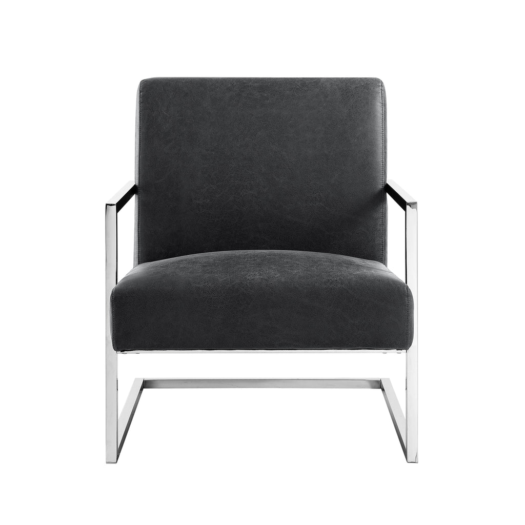 Charcoal PU Leather Accent Chair B612429