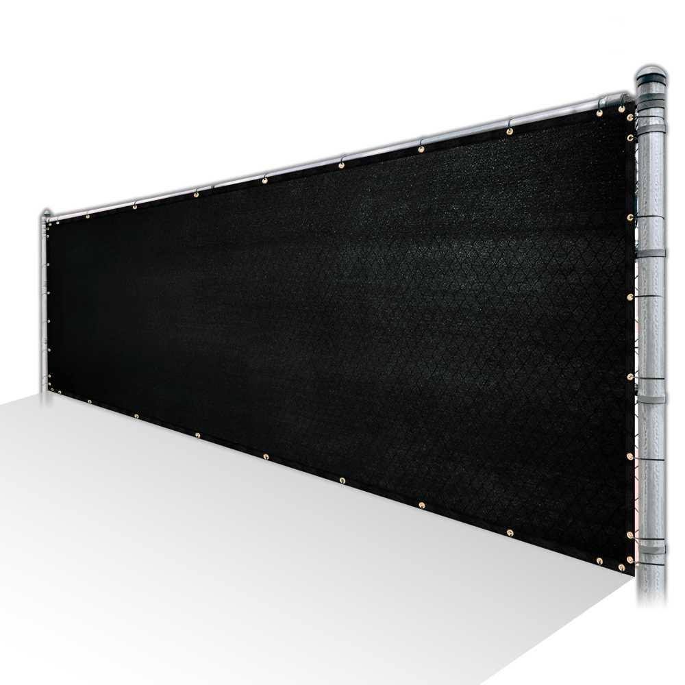 Black Privacy Fence Screen HDPE Mesh Screen with Reinforced Grommets D4669