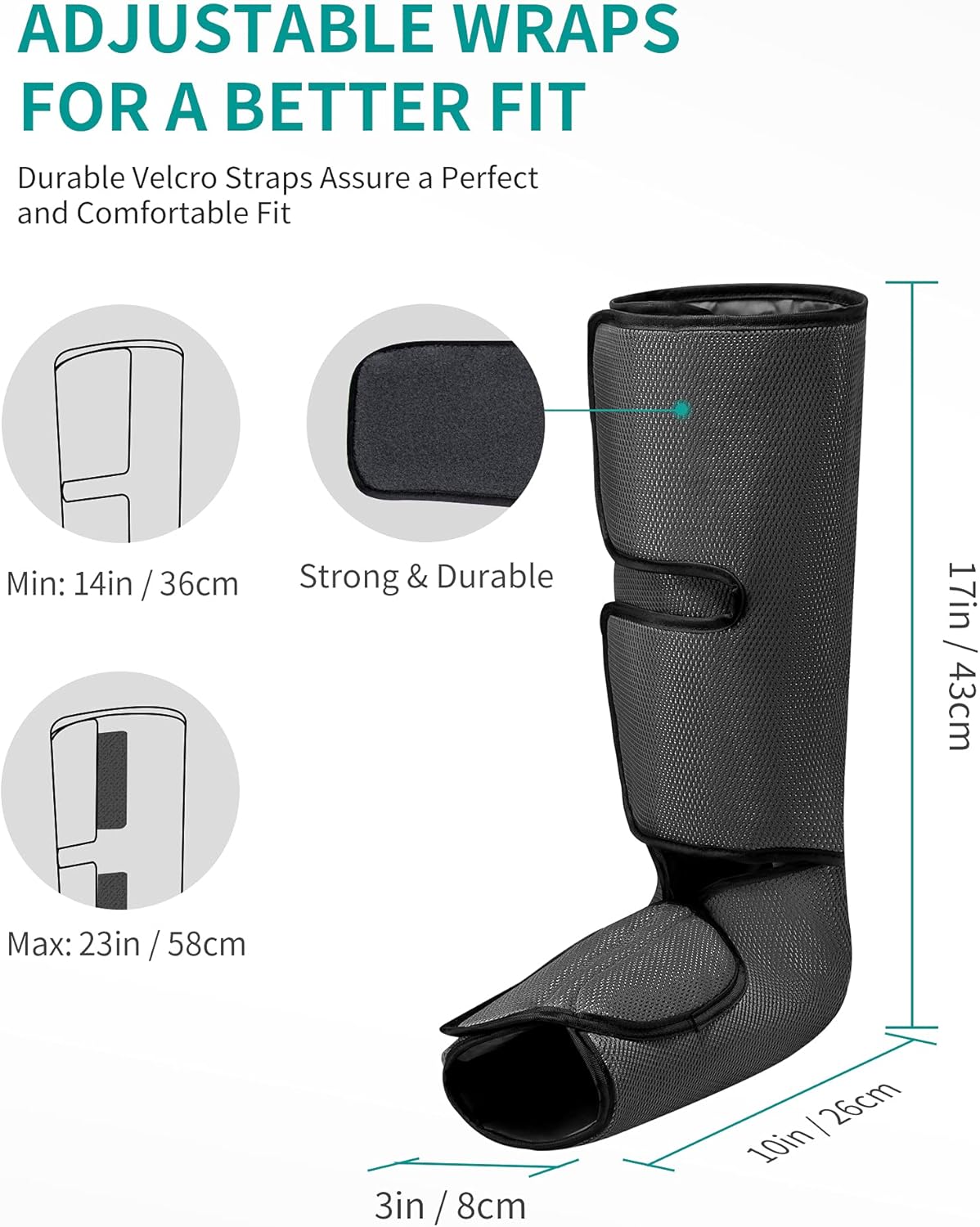 Leg Massager with Air Compression, Foot and Calf Massage Machine with Hand-held Controller 2 Modes 3 Intensities, Adjustable Leg Wraps N339