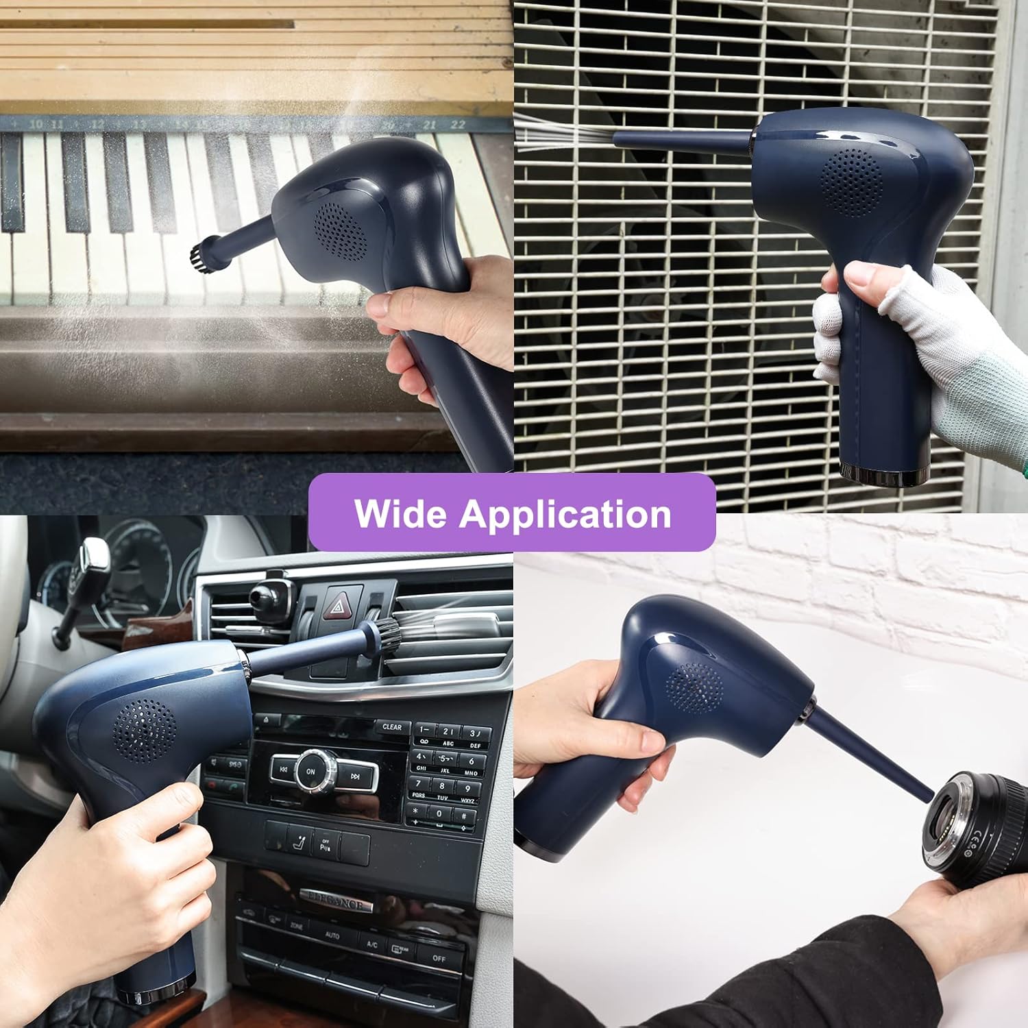 Cordless Electric Air Duster with LED Light, 37000 RPM, 6000 mAh, Pack of 2 P327