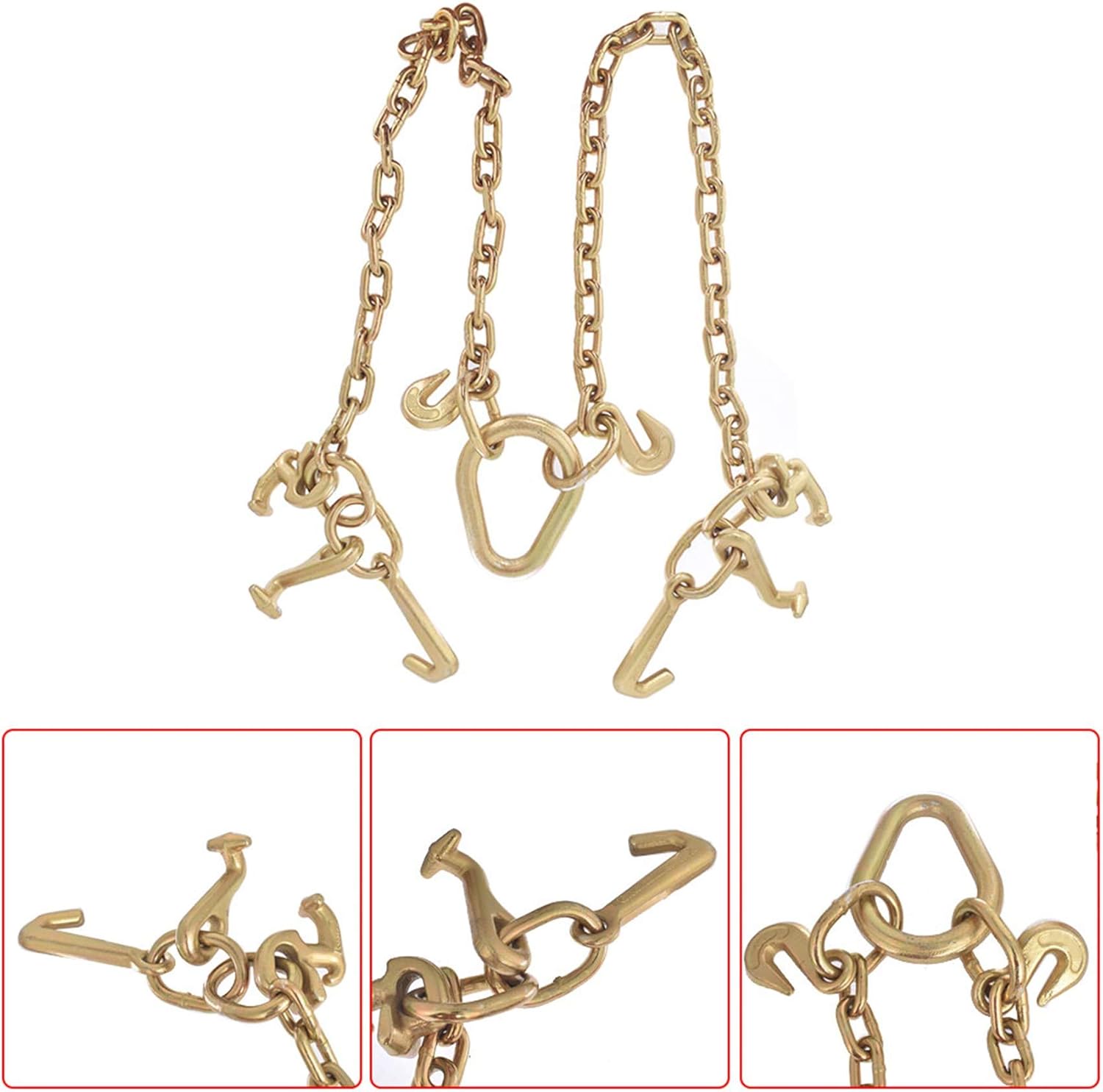 Tow Chain Grade 70 V-Bridle with Cluster Hooks, Pack of 2 L50325