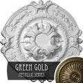 16 3/8 inch x 1 3/4 inch Hand-Painted Green Gold Ceiling Medallion K697346