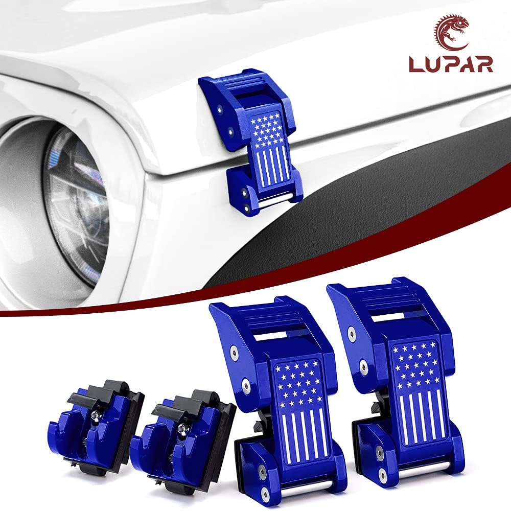 Aluminum Red Hood Latches Catch Kit Compatible with Jeep Wrangler JK JL Gladiator JT - 1 Pair R24159