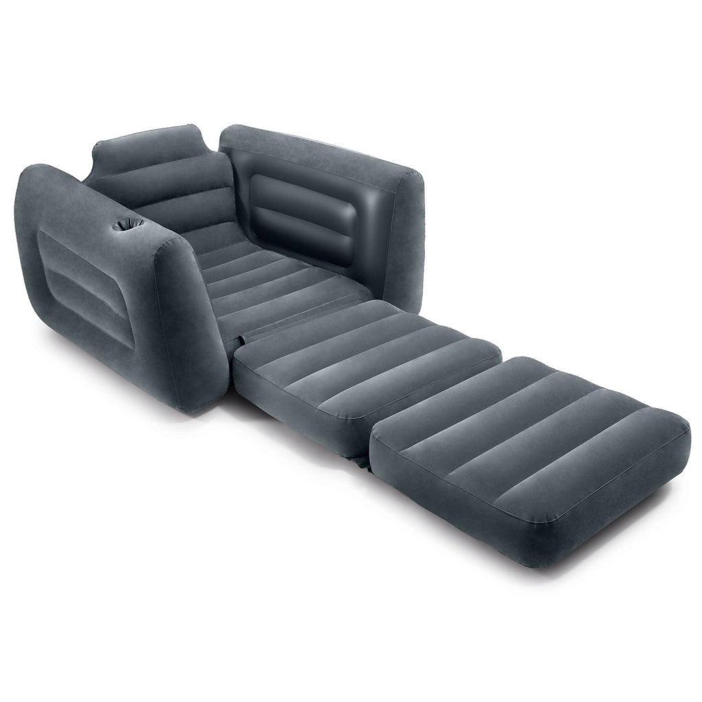 Inflatable Pull Out Sofa Chair Sleeper with Twin Sized Air Mattress B8891