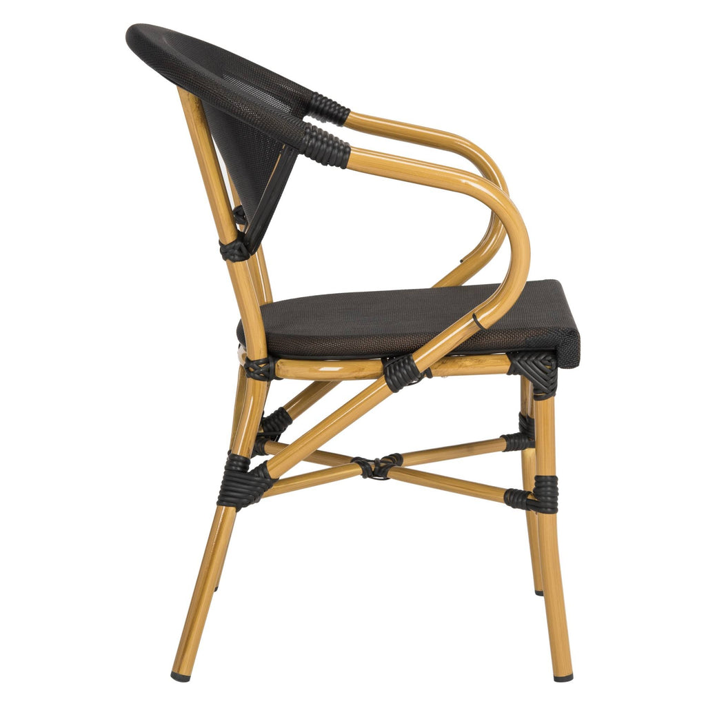 Black Stacking Arm Chair Set of 2 I4706