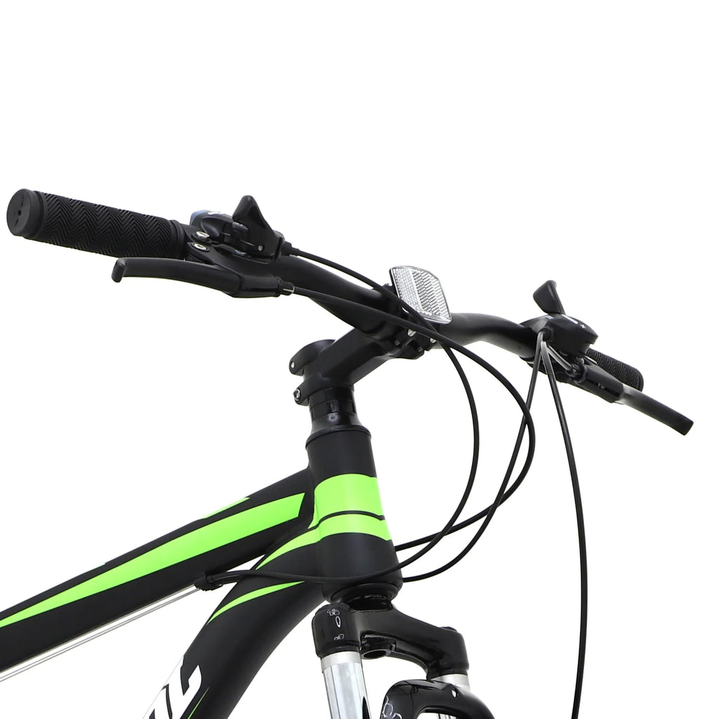 Full-Suspension Mountain Bike, Shimano 21 Speed, 26 Inch Wheel, Black White Green Stripes M36241
