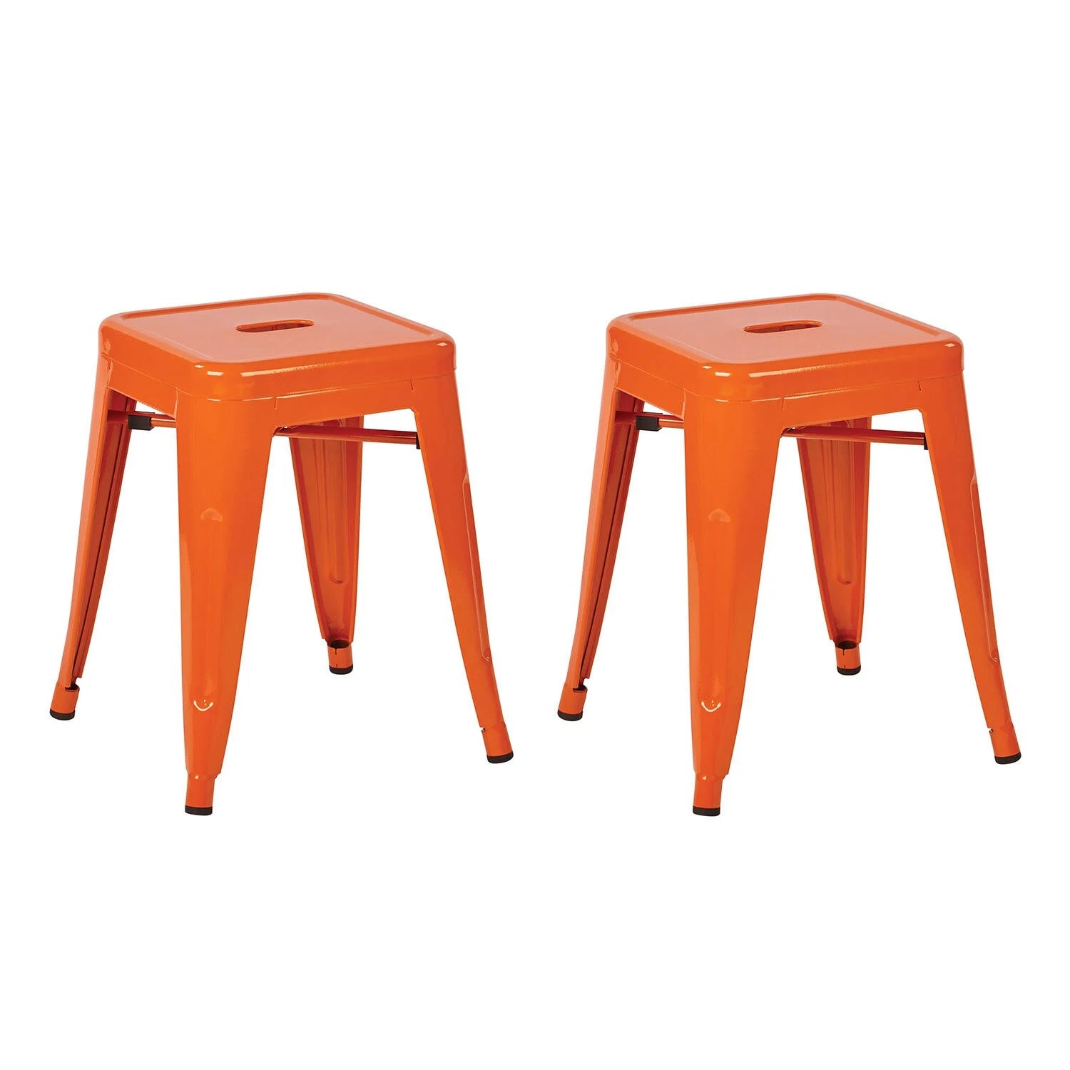 Orange Metal Backless Stool G922304