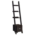Cappuccino Brown Rectangular Ladder Bookcase Z541582