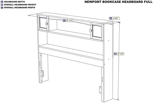 Full Bookcase Headboard in Walnut O571278