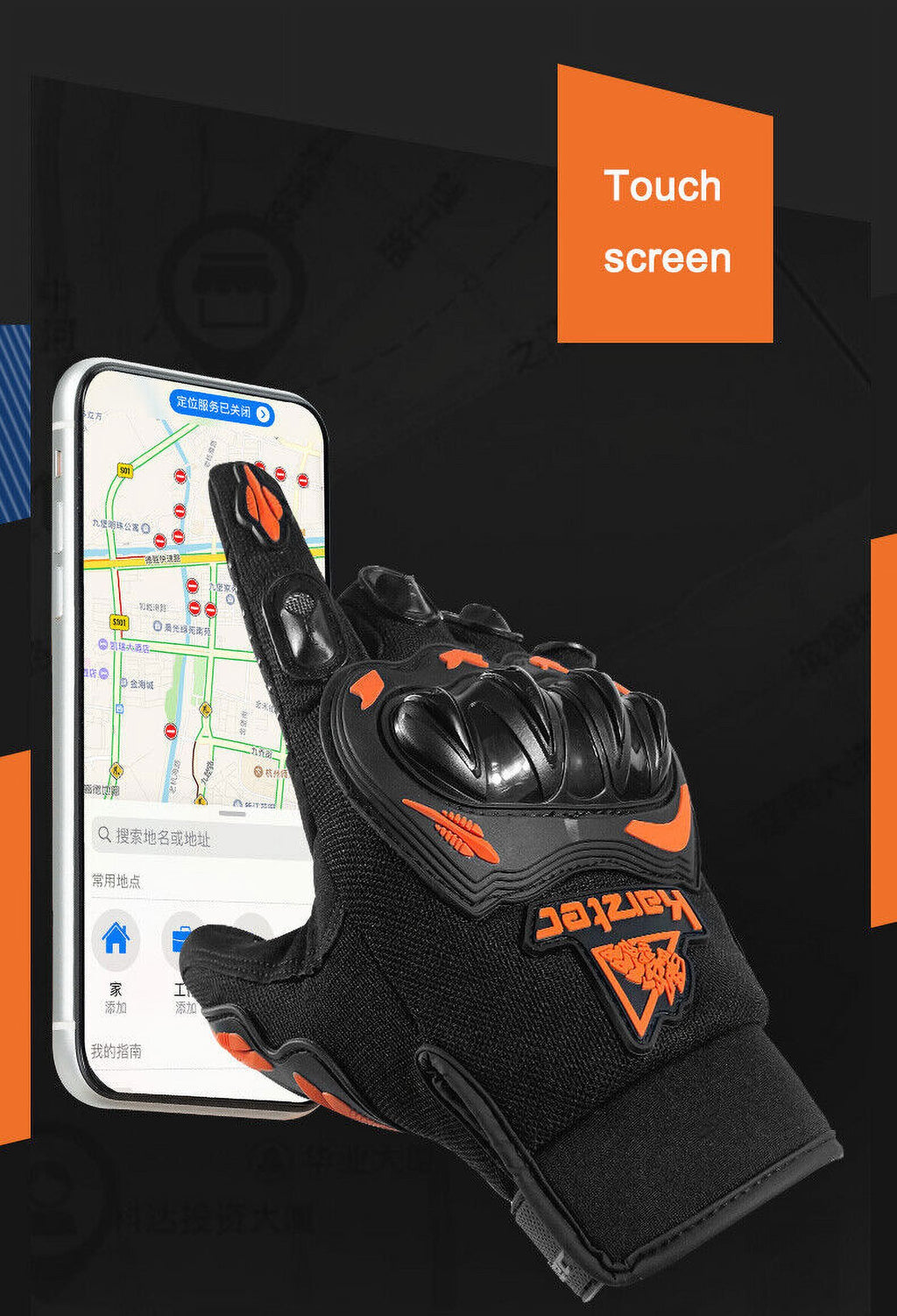 Motorcycle Gloves Full Finger Touchscreen Motorbike Riding Gloves Z38780
