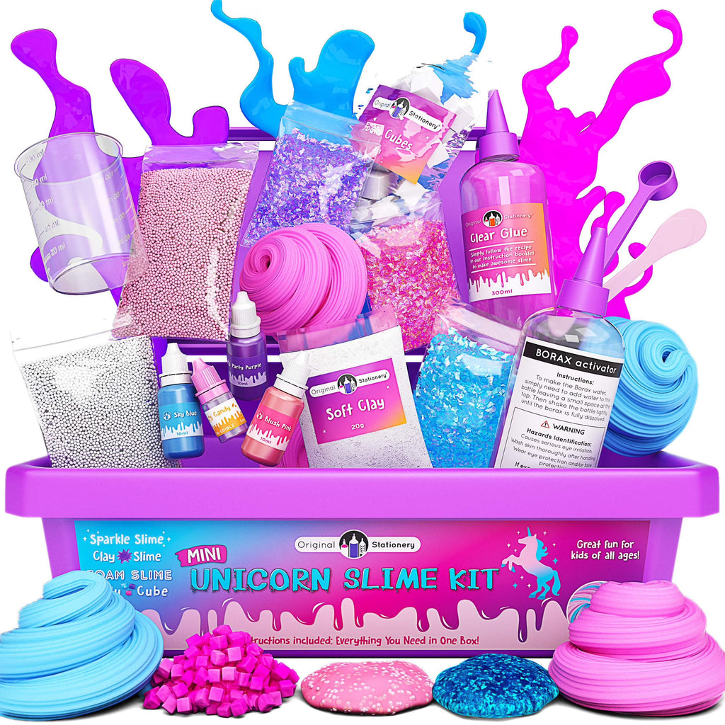 Mini Unicorn Slime Kit with Clay, Foam, Jelly Cube Slime M4464