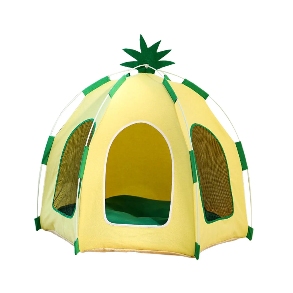 Pineapple Cat Dog Tent Hut Portable Pet House J43708
