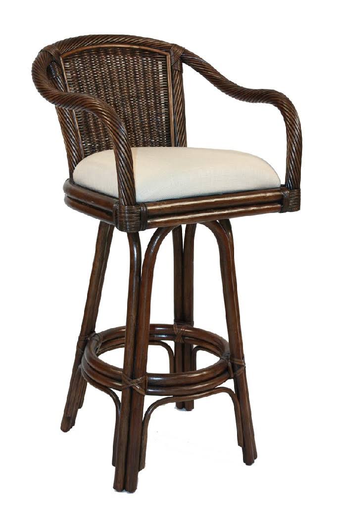 Swivel Rattan Counterstool in Antique Finish F243473