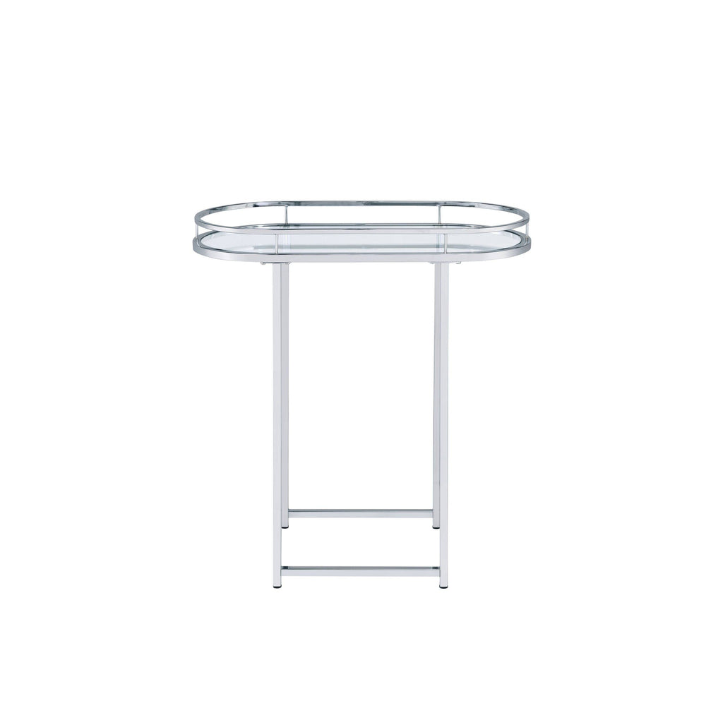 Clear Glass Serving Cart with Chrome Finish H213757