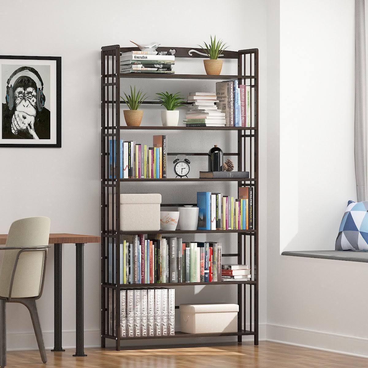 Solid Wood Etagere Bookcase Bookshelf R919495