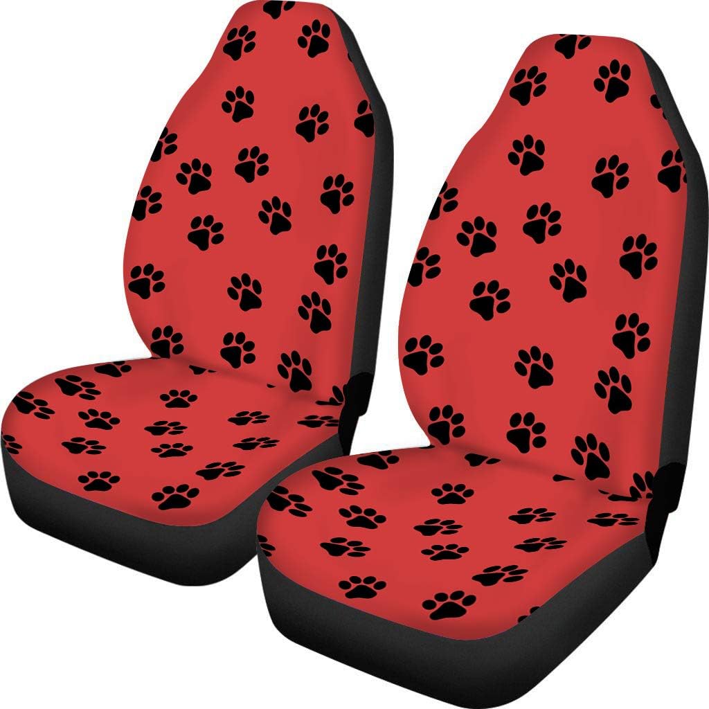 Set of 2 Brown Cow Fur Print Car Seat Covers U8962