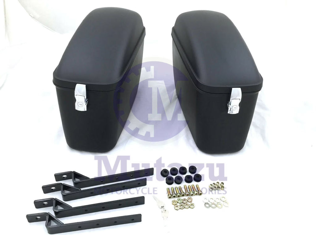Matte Black Hard Motorcycle Saddle bags J33271