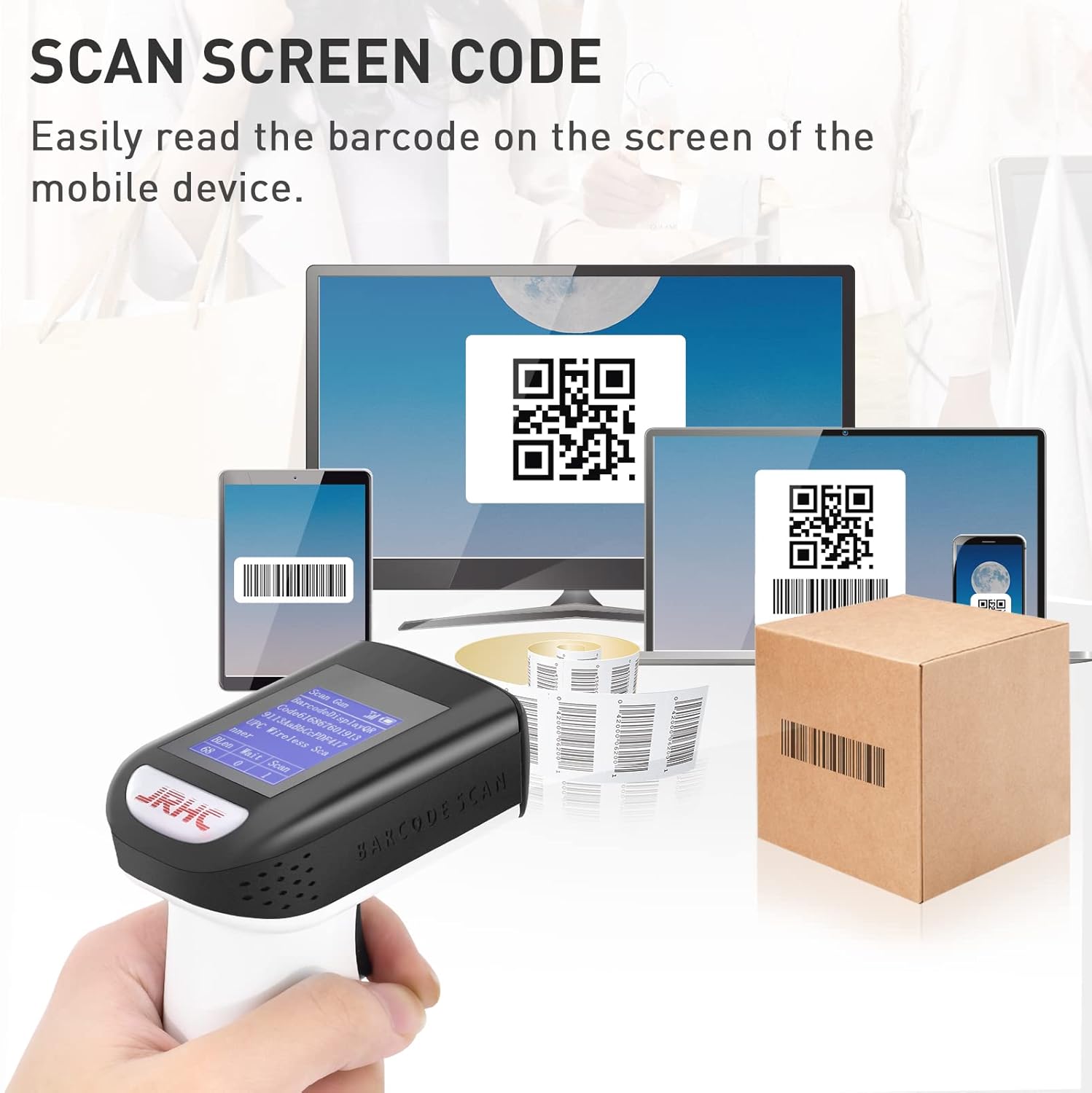 2 in 1 Wireless & Wired Barcode Scanner with Charging Base, Pack of 2 D203