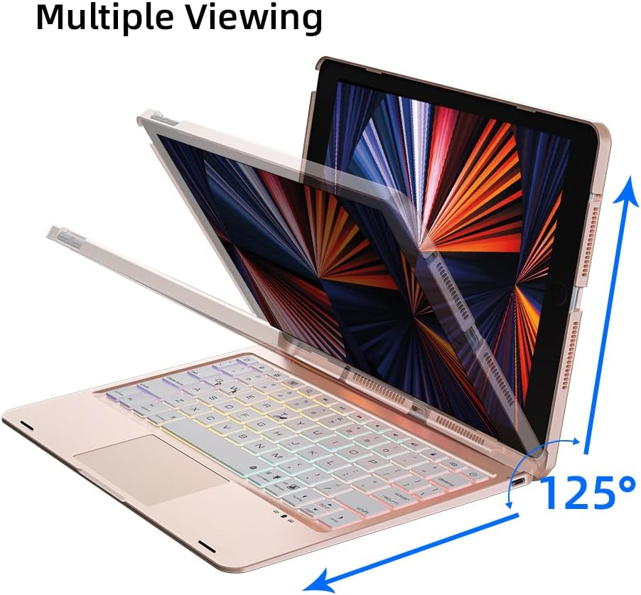 White Leather Magnetic Keyboard Case for iPad Pro 12.9 inch C635
