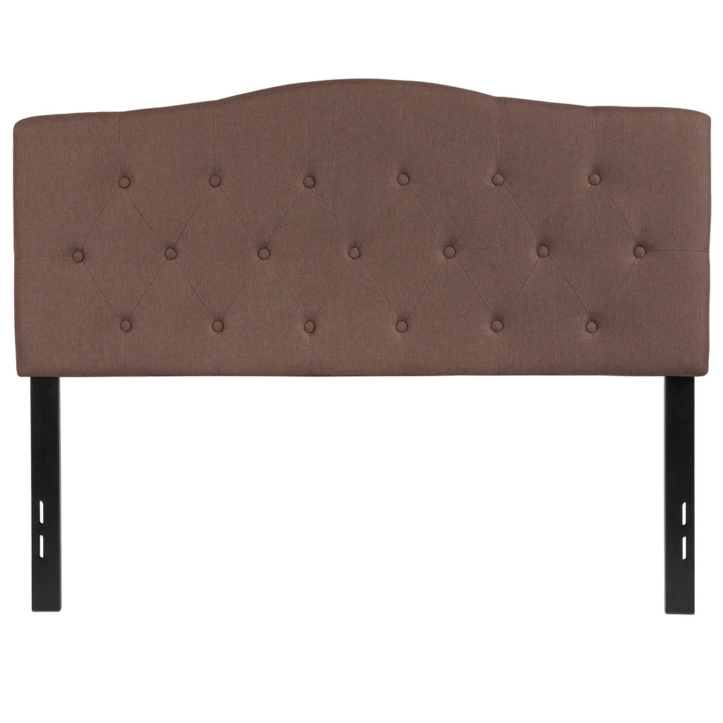 Camel Brown and Black Button Tufted Headboard Full Size E971