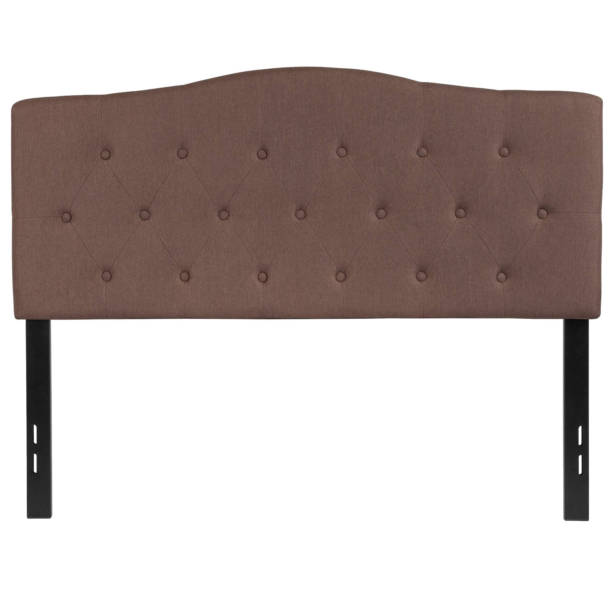 Camel Brown and Black Button Tufted Headboard Full Size E971