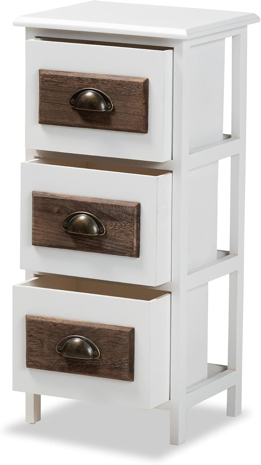 Walnut Brown/White Multipurpose Shelving and Cabinets V8419