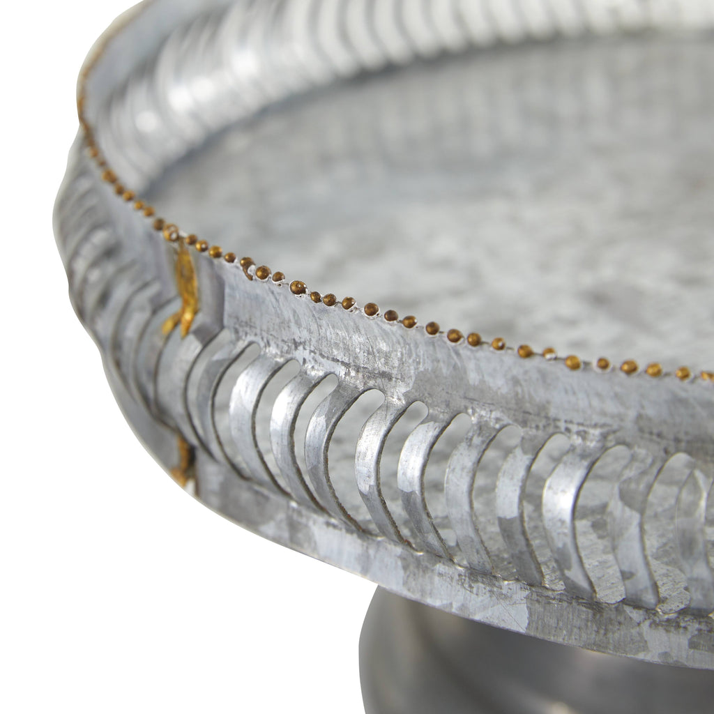 Round Gold Metal Set of 2 Cake Stand E884