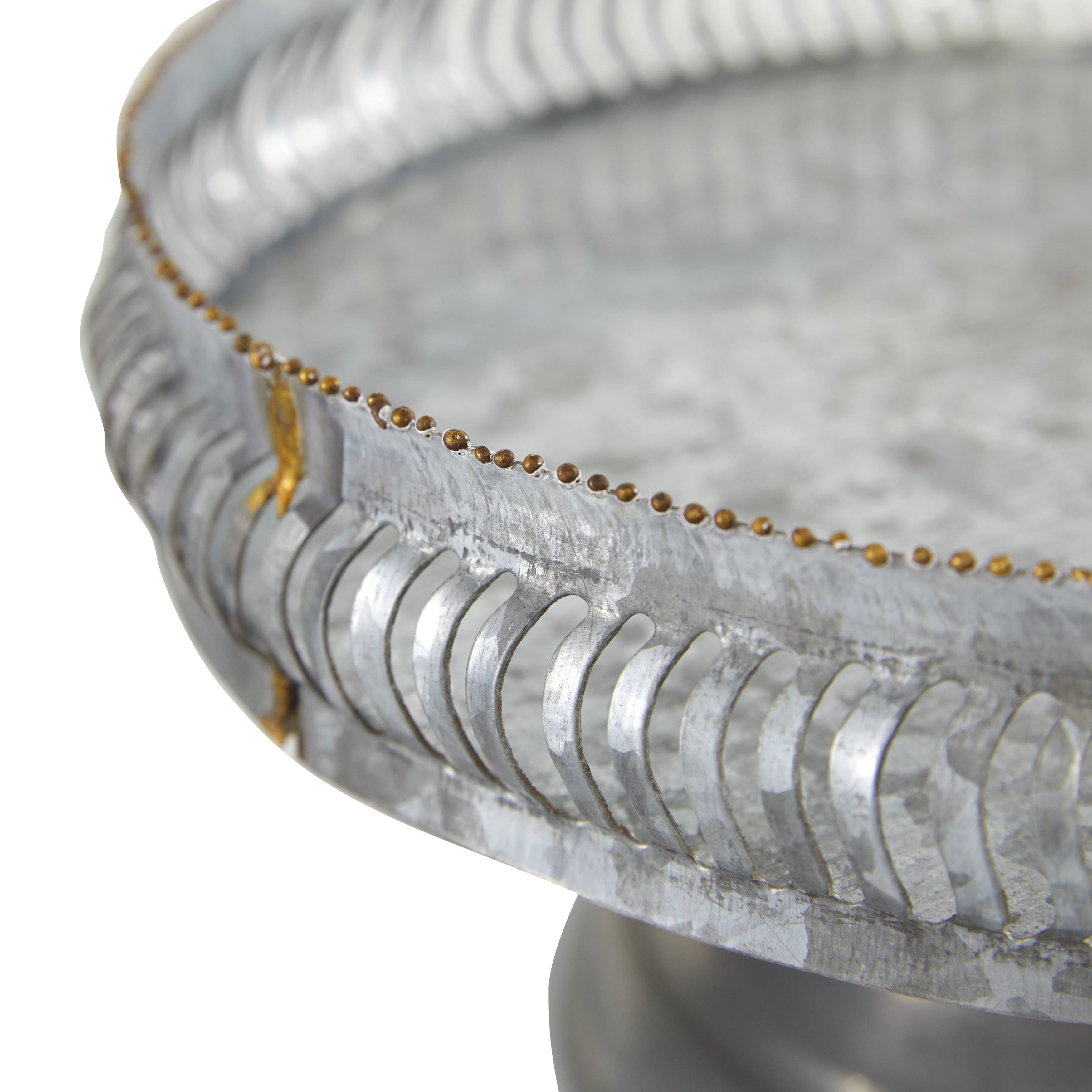 Round Gold Metal Set of 2 Cake Stand E884