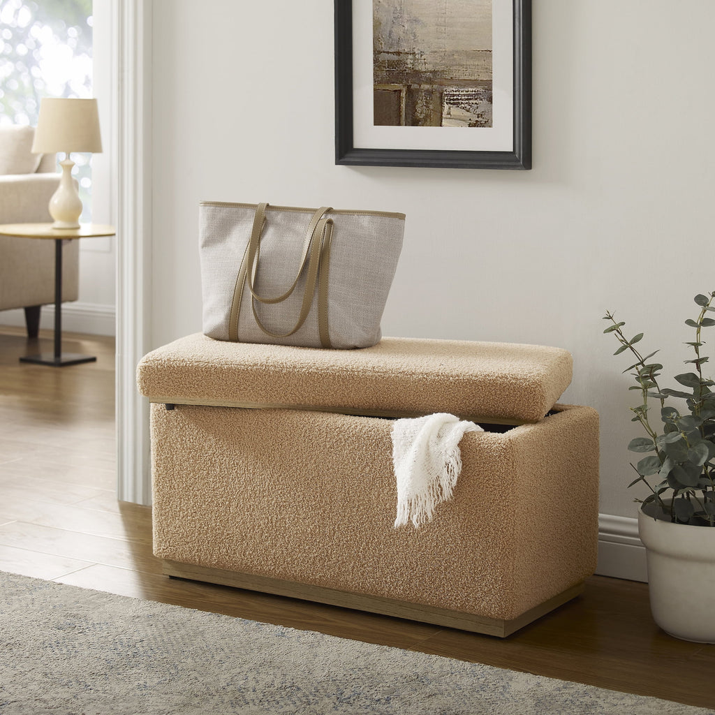 Tan Rectangle Storage Ottoman X252