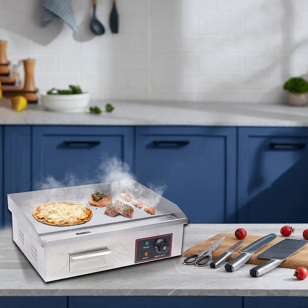 22In Non-Stick Stainless Steel Electric Countertop Griddle E620