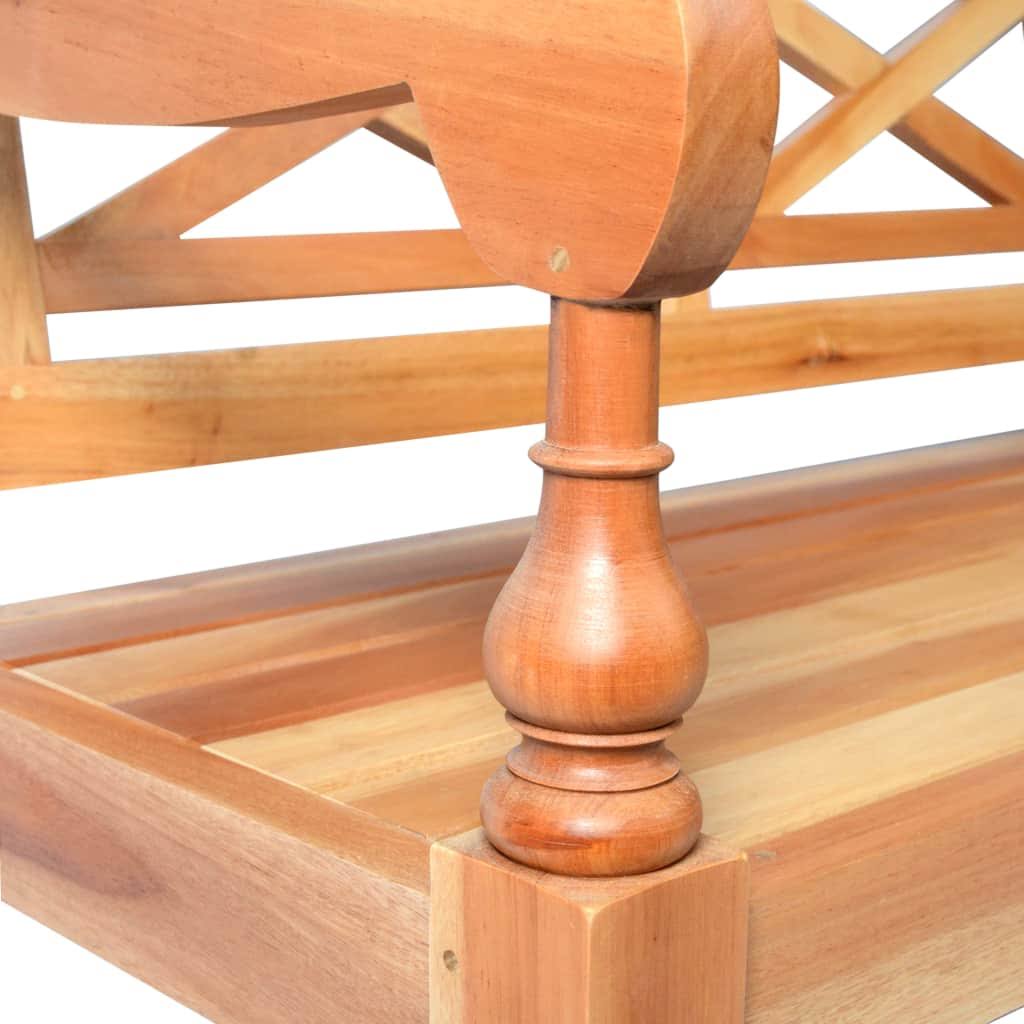 Solid Mahogany Wood White Bench K439350