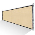 Beige Privacy Fence Screen HDPE Mesh Windscreen with Reinforced Grommets L5844