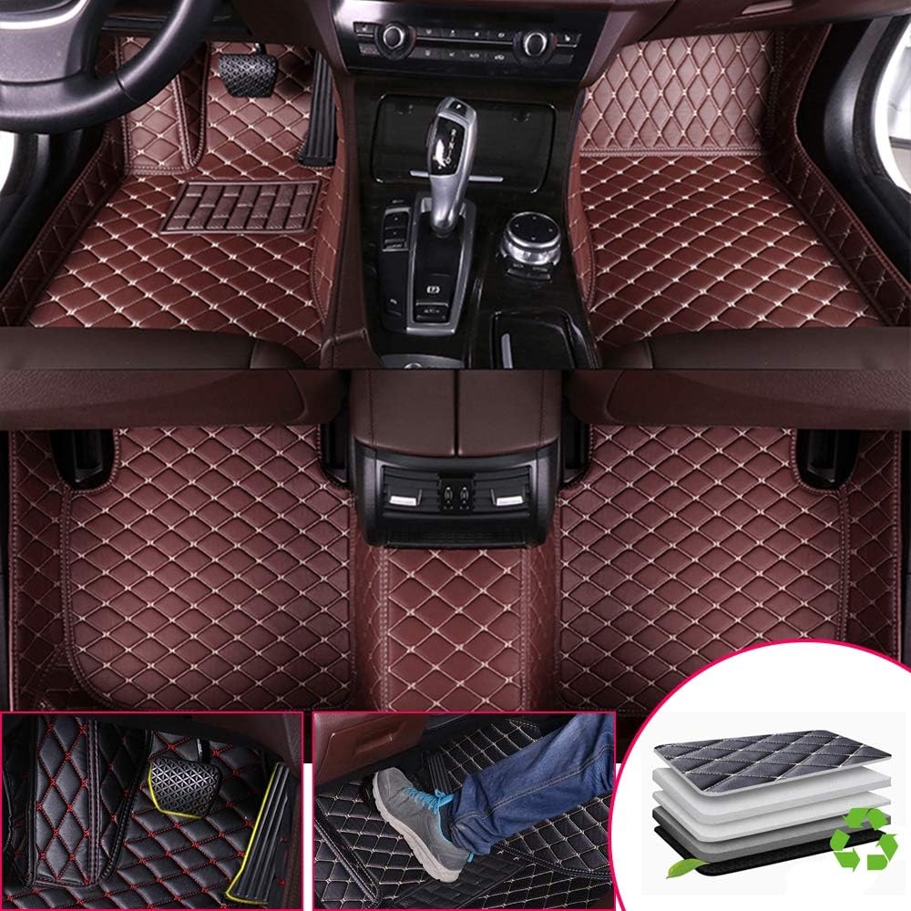 Black Beige Custom Car Floor Mats for Honda Civic W6360