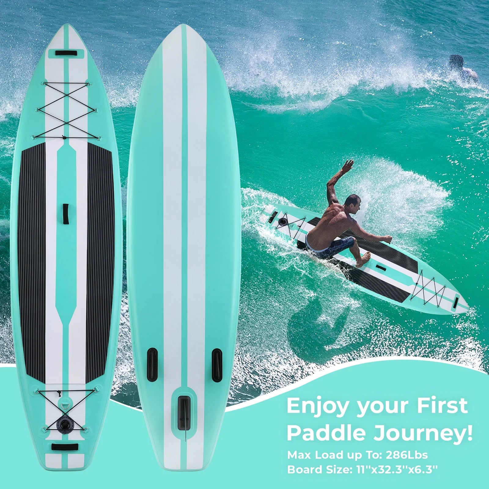 11FT Inflatable Stand Up Paddle Board with Backpack A894114
