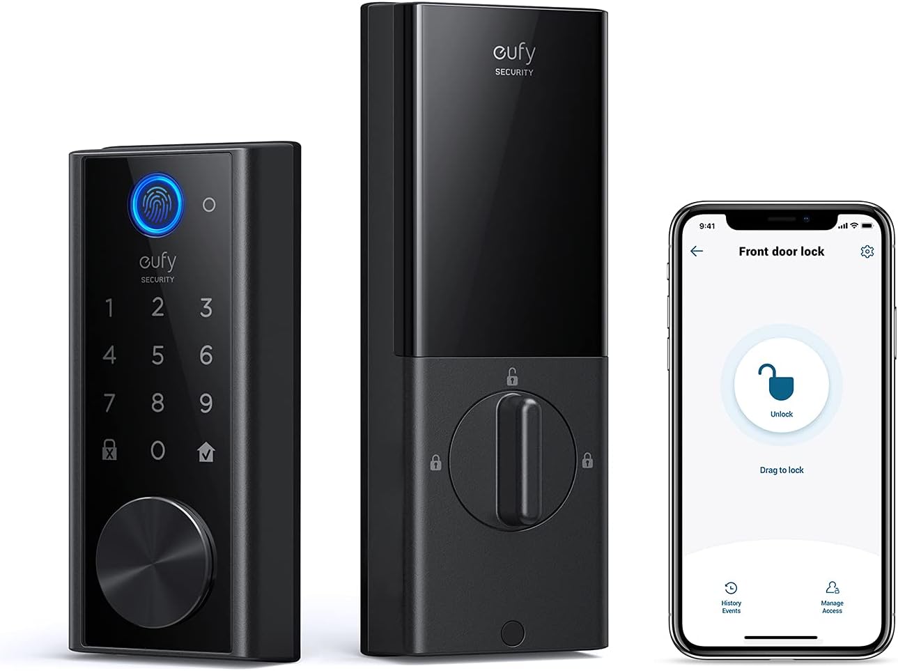 Smart Lock with Fingerprint Scanner and Touchscreen Keypad U683769