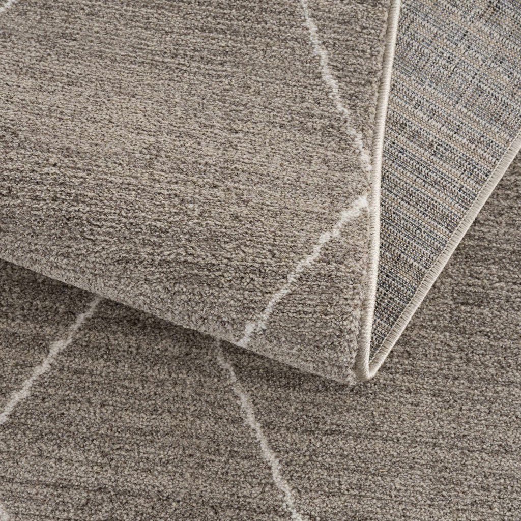 Brown White Runner Rug J248302