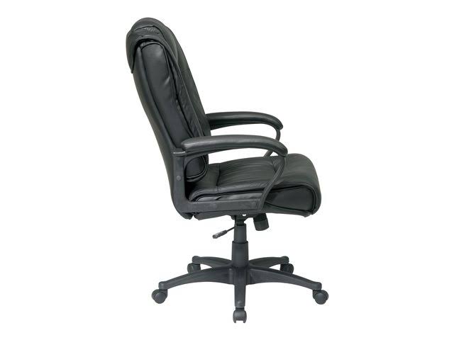 Black Leather Executive Swivel Chair with Armrests V517