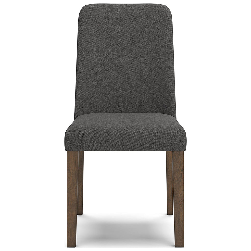 Upholstered Side Chair with Foam Cushion, Set of 2, Dark Gray & Brown P27181