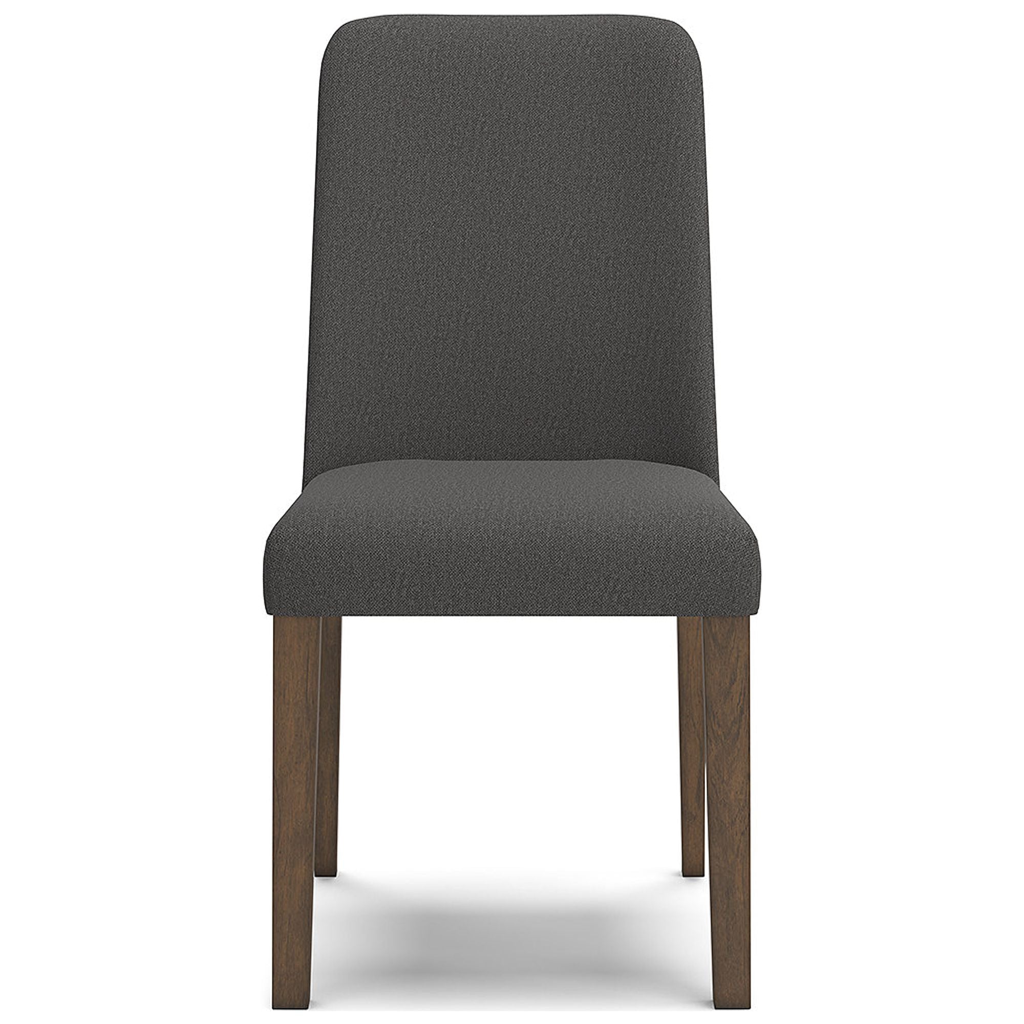 Upholstered Side Chair with Foam Cushion, Set of 2, Dark Gray & Brown P27181